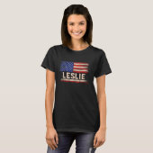 Leslie First Name Shirt Leslie Name American Flag (Vorne ganz)