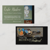 Leslie Harlow Festival Business Card Visitenkarte (Vorne/Hinten)