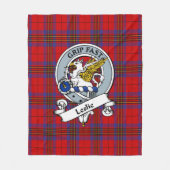 Leslie Modern Clan Abzeichen Tartan Kariert Fleecedecke (Vorderseite)