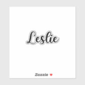Leslie Name - Handgeschriebene Kalligrafie Aufkleber (Blatt)