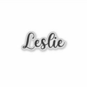Leslie Name - Handgeschriebene Kalligrafie Aufkleber (Vorderseite)