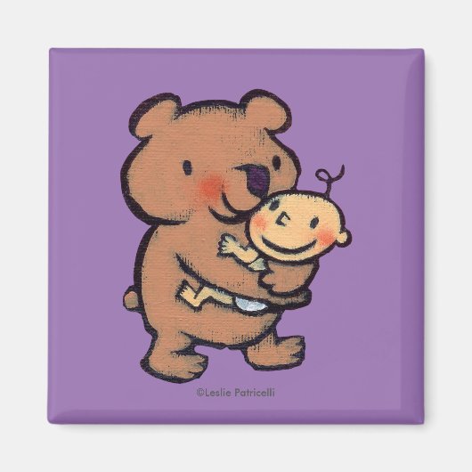 Leslie Patricelli Big Brown Bear Hug Magnet (Vorne)