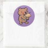Leslie Patricelli Big Brown Bear Hug Runder Aufkleber (Tasche)