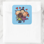 Leslie Patricelli Group Hug mit Freunden Quadratischer Aufkleber (Tasche)