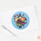 Leslie Patricelli Group Hug mit Freunden Runder Aufkleber (Umschlag)