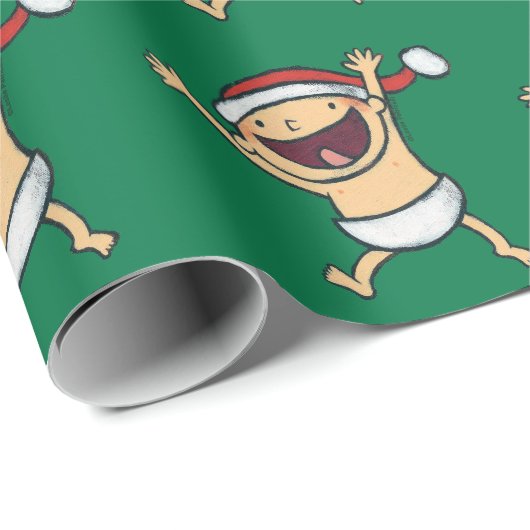 Leslie Patricelli's Baby Dancing in Weihnachtsmann Geschenkpapier (Rolleneckpunkt)
