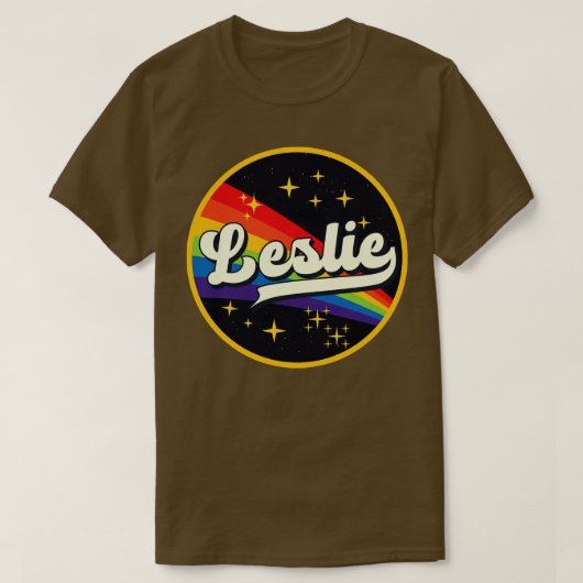 Leslie Rainbow in Space Vintag Style T-Shirt (Design vorne)