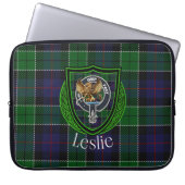 Leslie Scottish Clan Tartan and Crest Laptopschutzhülle (Vorderseite)