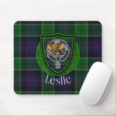 Leslie Scottish Clan Tartan and Crest Mousepad (Mit Mouse)