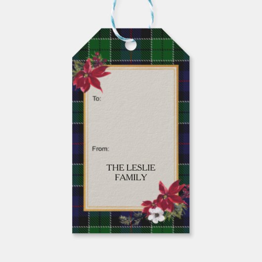 Leslie Scottish Clan Tartan & Crest Geschenkanhänger (Rückseite)
