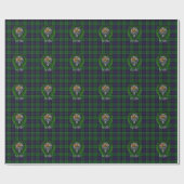 Leslie Scottish Clan Tartan & Crest Geschenkpapier (Flach)