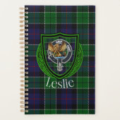 Leslie Scottish Clan Tartan & Crest Planer (Vorderseite)