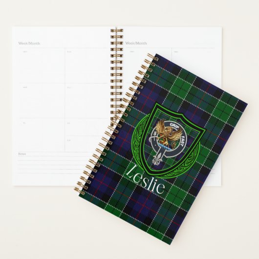 Leslie Scottish Clan Tartan & Crest Planer (Anzeige)