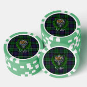 Leslie Scottish Clan Tartan & Crest Pokerchips (Stapel)