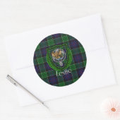 Leslie Scottish Clan Tartan & Crest Runder Aufkleber (Umschlag)