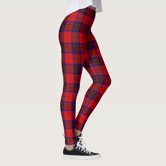 Leslie Tartan Red Blue lila kariert Leggings (Rechts)
