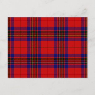 Leslie Tartan Red Blue lila kariert Postkarte