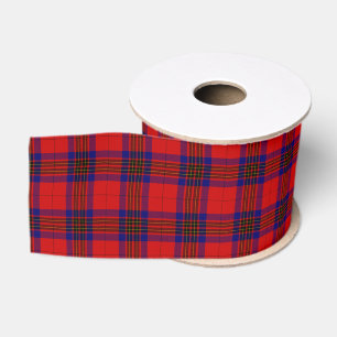 Leslie Tartan Red Blue lila kariert Ripsband