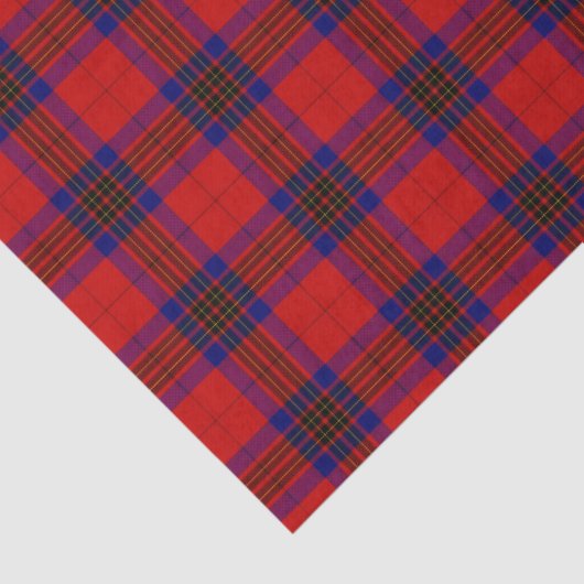 Leslie Tartan Red Blue lila kariert Seidenpapier (Detail)