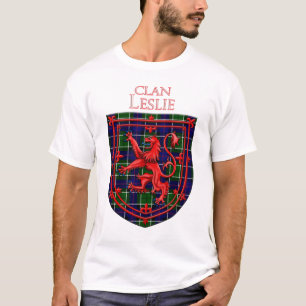 Leslie Tartan Scottish Kariert Lion Rampant T-Shirt