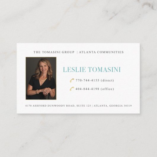 Leslie Tomasini Visitenkarte (Rückseite)