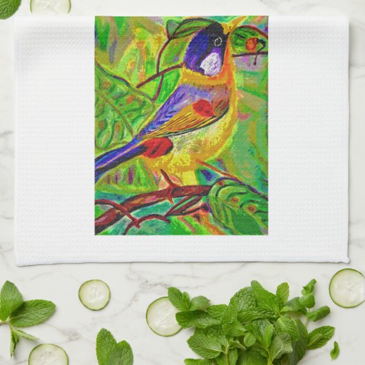 Leslie's Bird Tea Totuch Geschirrtuch (Gefaltet)