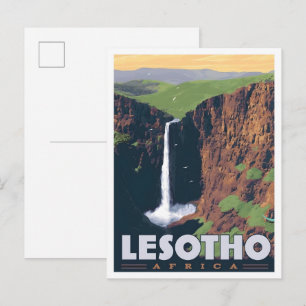 Lesotho Afrika Vintage Reise  Postkarte
