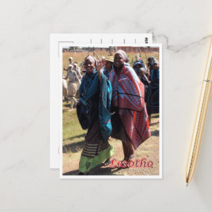 Lesotho - Basotho women - Postkarte