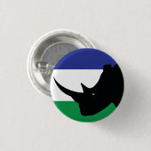 Lesotho Black Rhino Basotho Nationale Tierflagge Button (Vorne & Hinten)