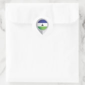 Lesotho Button Location Flag Runder Aufkleber (Tasche)