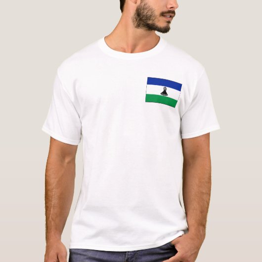 Lesotho Flag and Map T - Shirt (Vorderseite)