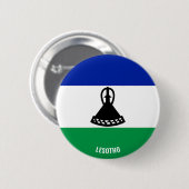 Lesotho Flag Charming Patriotic Button (Vorne & Hinten)