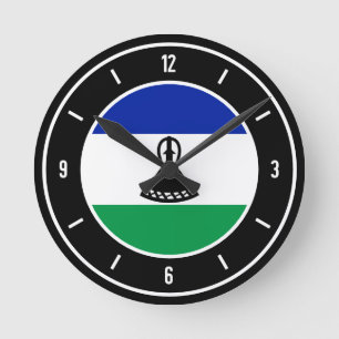 Lesotho Flag Elegant Runde Wanduhr
