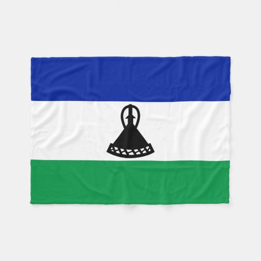 Lesotho Flag Fleecedecke (Vorderseite (Horizontal))