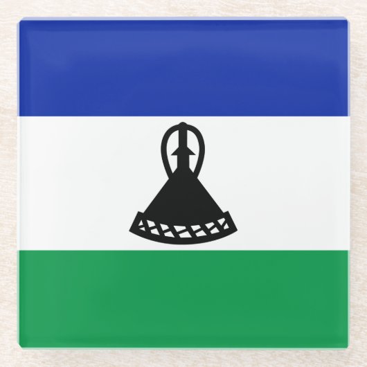 Lesotho Flag Glasuntersetzer (Vorderseite)