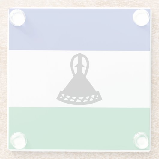 Lesotho Flag Glasuntersetzer (Rückseite)
