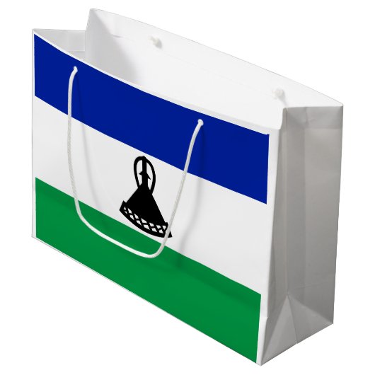 Lesotho Flag Große Geschenktüte (Vorderseite Schrägansicht)