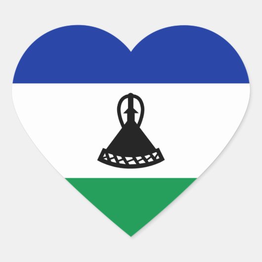 Lesotho Flag Heart Sticker (Vorderseite)