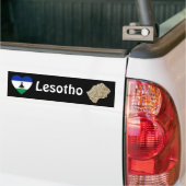 Lesotho Flag Herz + Karte Autoaufkleber (Auf Lkw)