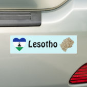 Lesotho Flag Herz + Karte Autoaufkleber (Auf Auto)
