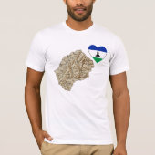 Lesotho Flag Herz und T - Shirt Karte (Vorderseite)