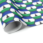 Lesotho Flag Honeycomb Wrapping Paper Geschenkpapier (Rolleneckpunkt)