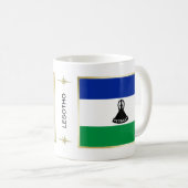 Lesotho Flag + Karte Tasse (VorderseiteRechts)