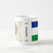 Lesotho Flag + Karte Tasse (Mittel)