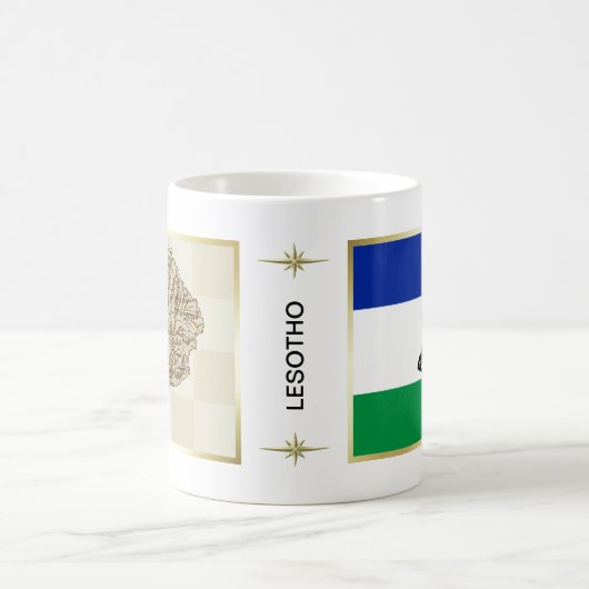 Lesotho Flag + Karte Tasse (Mittel)