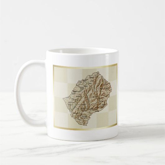 Lesotho Flag + Karte Tasse (Links)