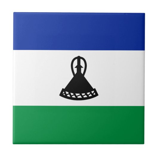Lesotho Flag Keramik Tile Fliese (Vorderseite)