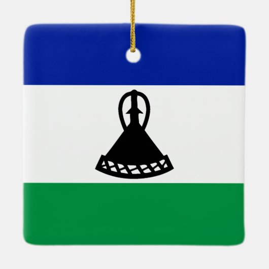 Lesotho Flag Keramikornament (Rückseite)