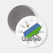 Lesotho Flag Map 2.0 Magnet (Vorderseite/Rückseite)