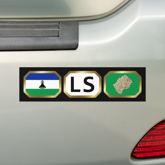 Lesotho Flag Map Code Autoaufkleber (Auf Auto)